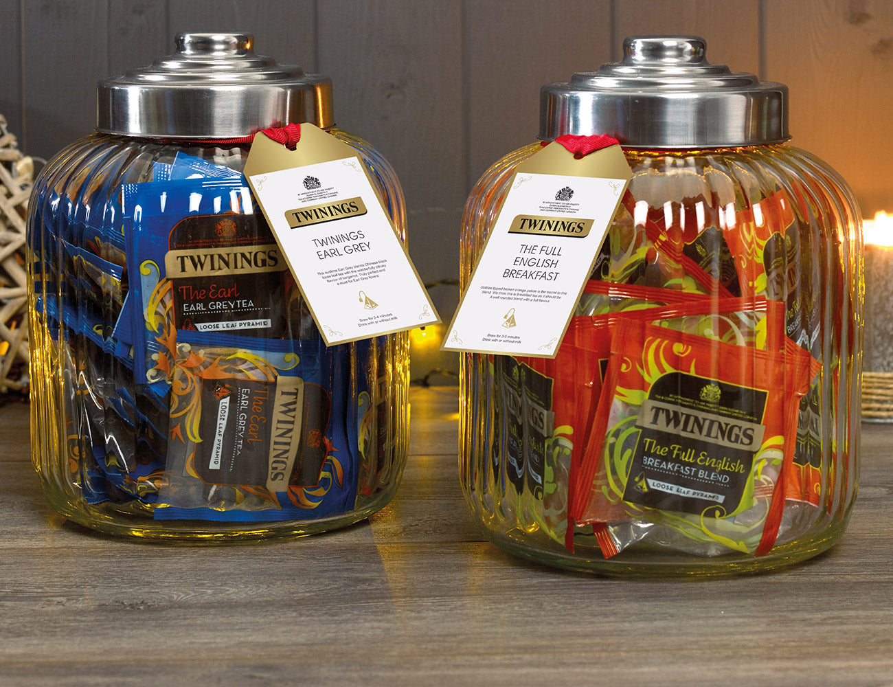 Tea Filled Gift Jars | Glass Reusable Storage Jars for Sugar, Coffee