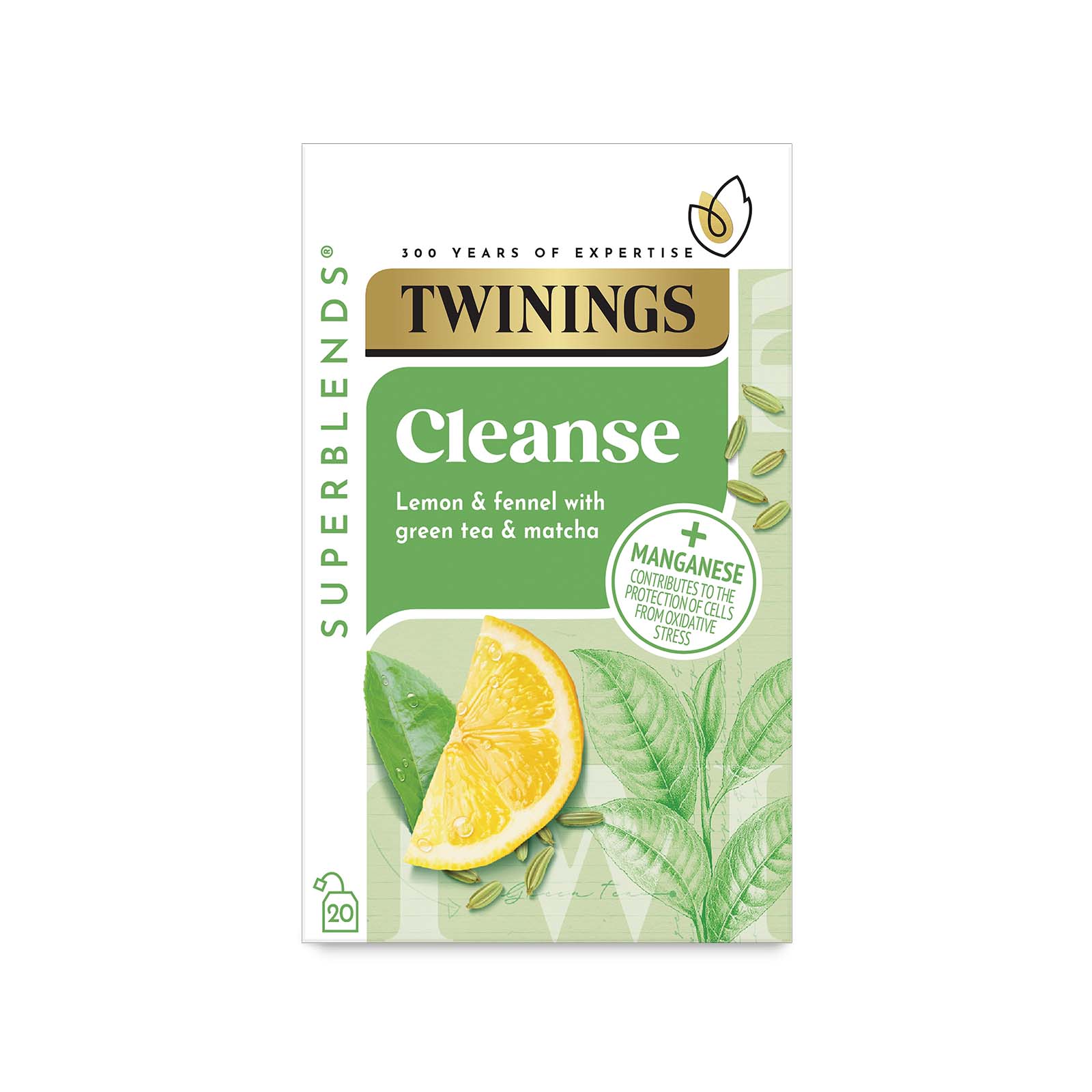 Superblends Cleanse Matcha TeaLemon & Fennel - 20 Envelopes – Twinings