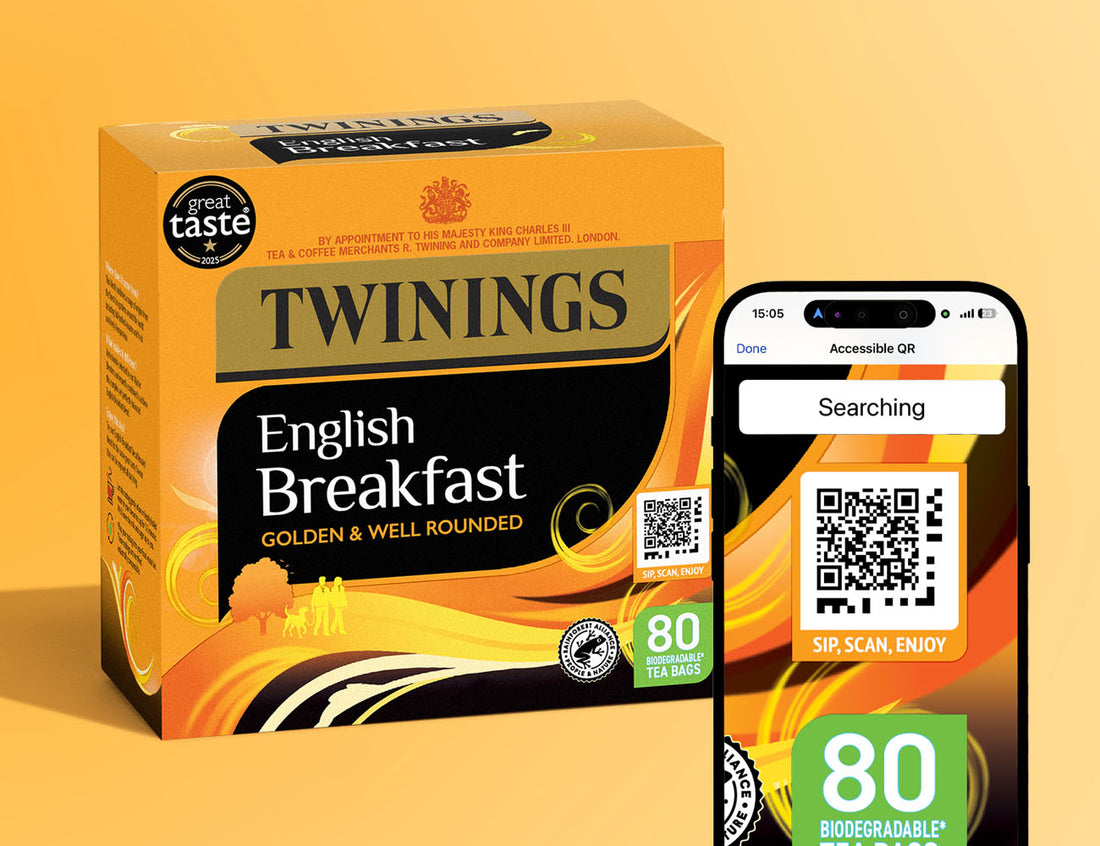Accessible QR codes to tea packaging
