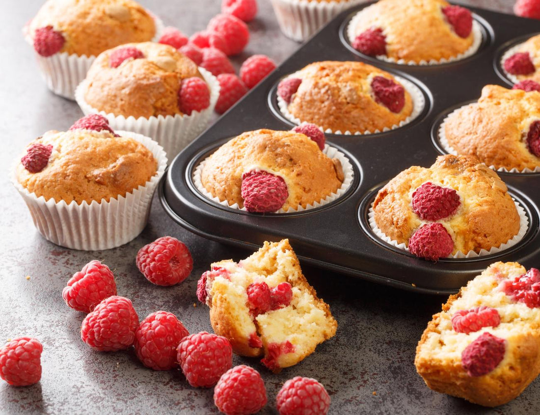 Raspberry & White Choc Muffins