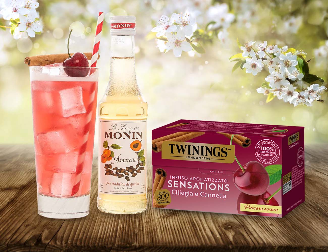 Cherry Cinnamon Amaretto Iced Tea
