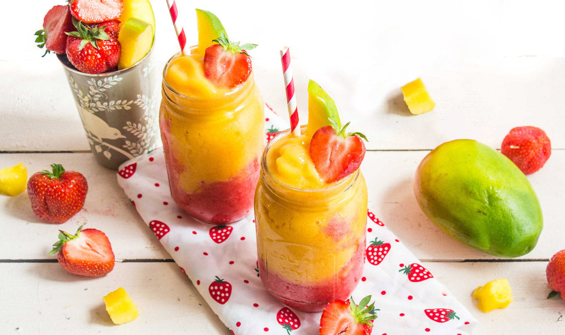 Mango Strawberry Slushies