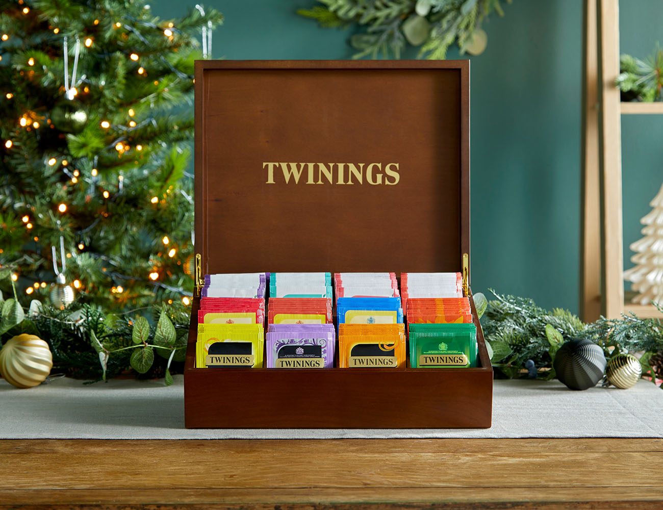Luxury Tea Gift Selection Box - Wooden Tea Selection Box - Twinings