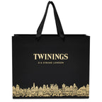 Black and Gold Gift Bag on White Background 