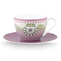 Pip Studio Lily & Lotus Tiles Cup & Saucer - Lilac