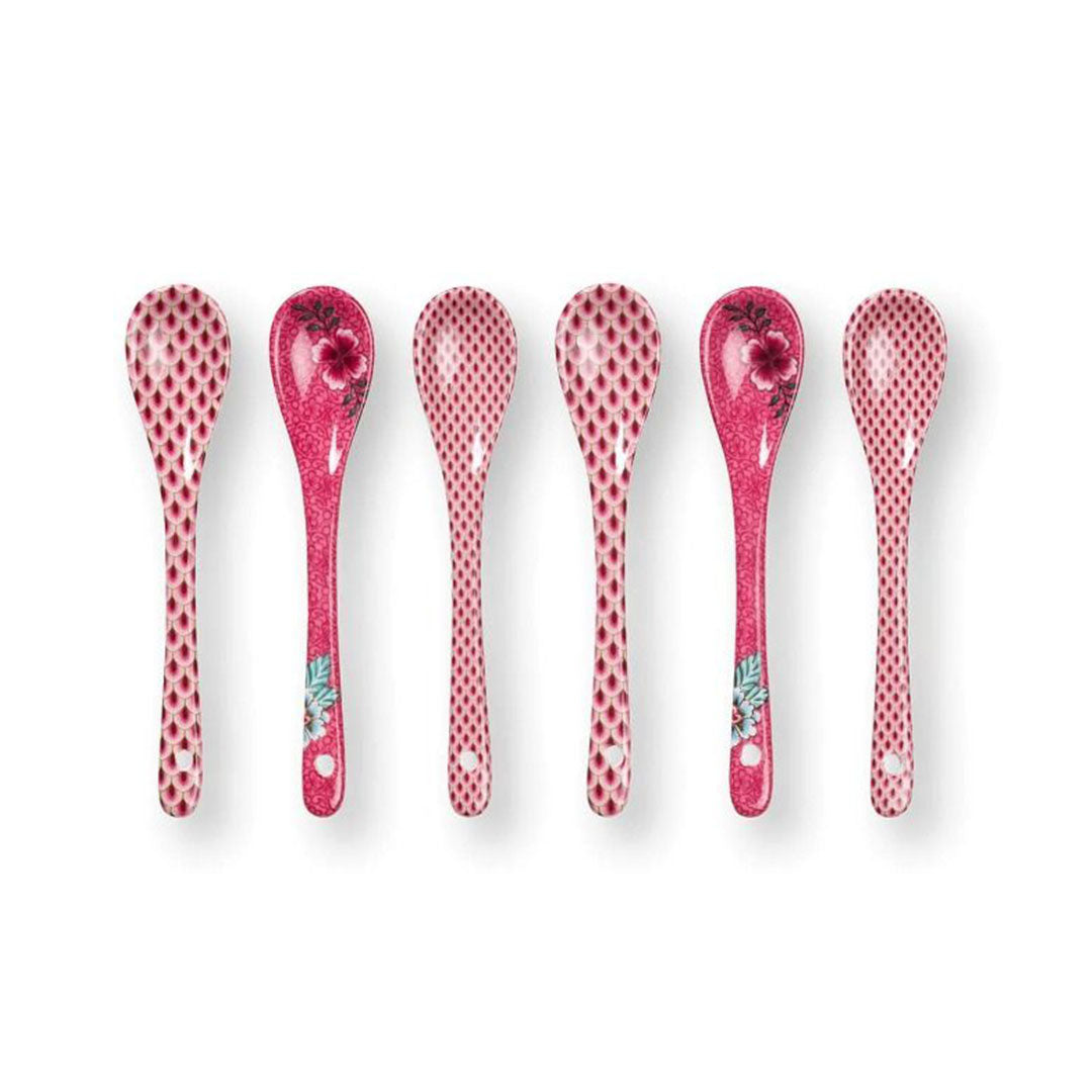 Pip Studio Oriental Flower Festival Set of 6 Teaspoons - Pink