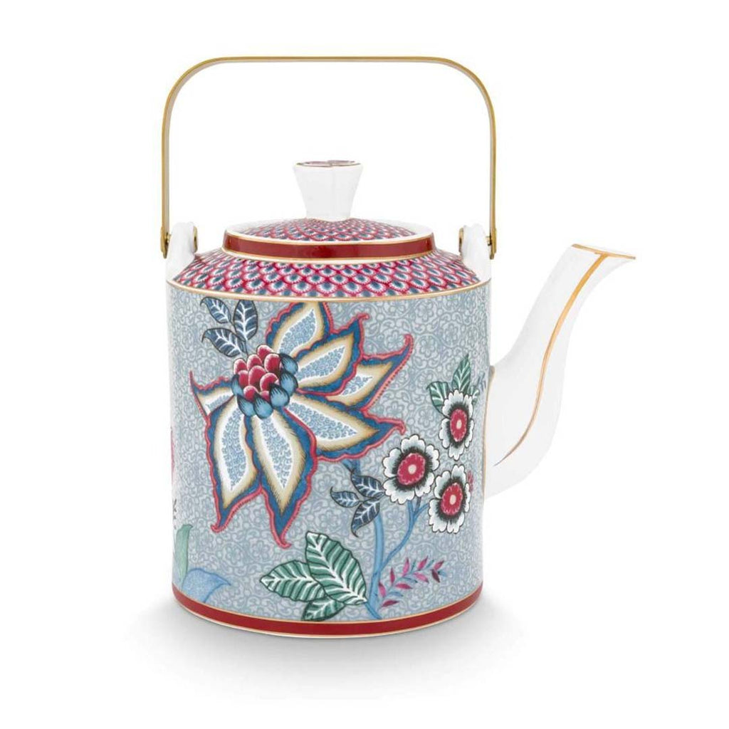 Pip Studio Oriental Flower Festival 1L Teapot - Light Blue