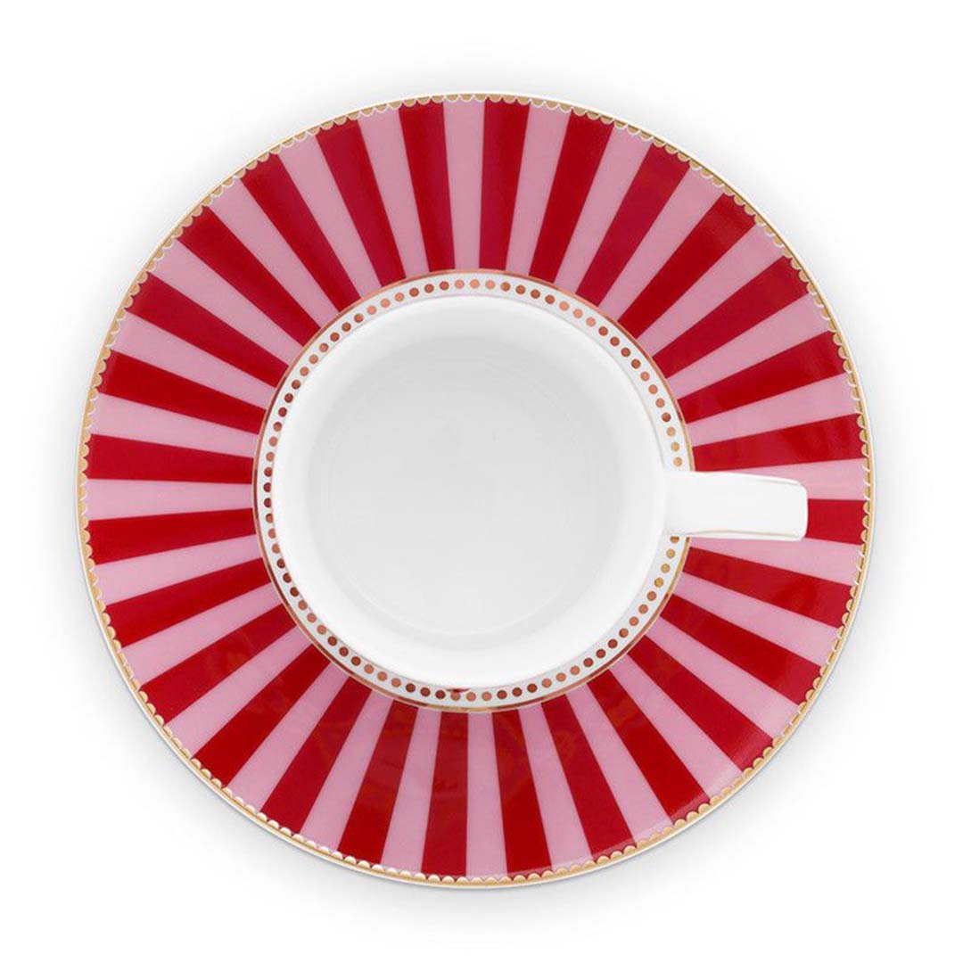Pip Studio Love Birds Medallion Cup & Saucer - Red & Pink – Twinings