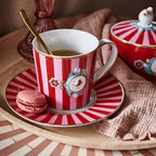Pip Studio Love Birds Medallion Stripes Mug - Red & Pink