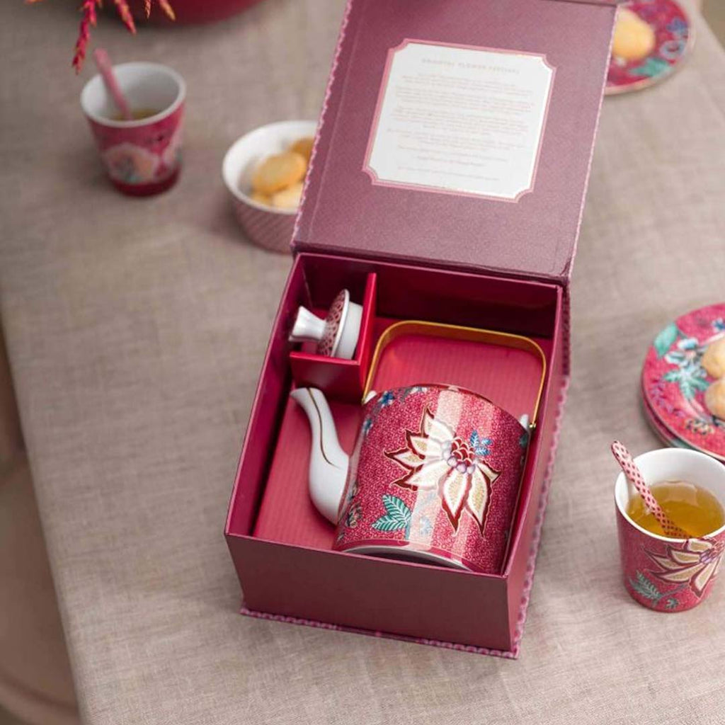 Pip Studio Oriental Flower Festival 1L Teapot - Pink