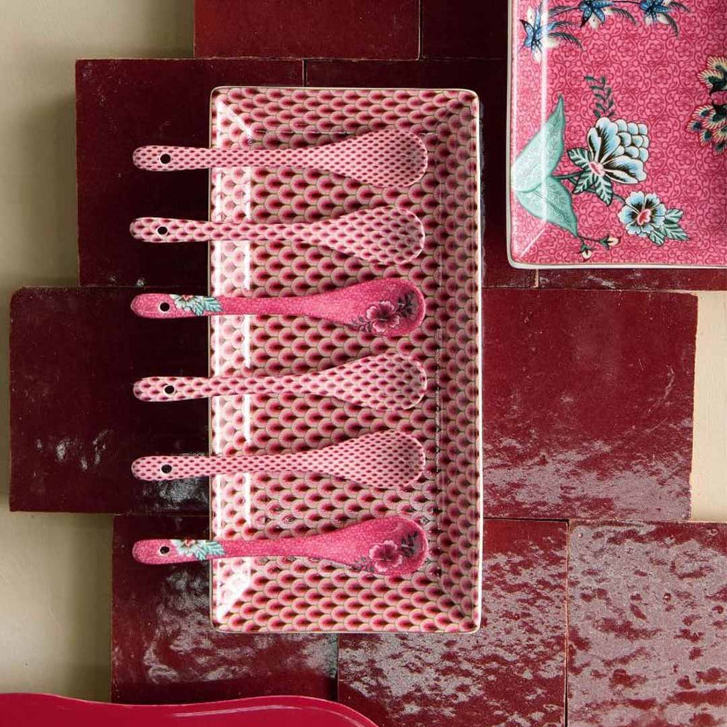 Pip Studio Oriental Flower Festival Set of 6 Teaspoons - Pink