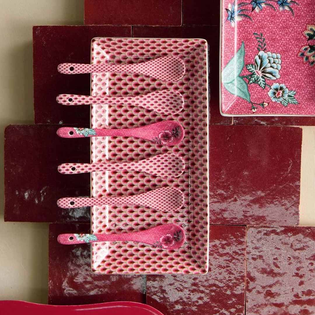 Pip Studio Oriental Flower Festival Set of 6 Teaspoons - Pink