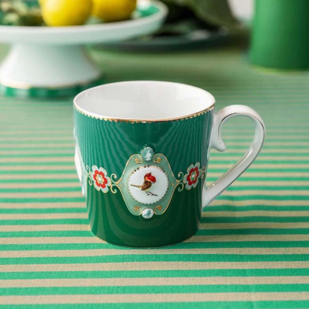 Pip Studio Love Birds Medallion Mug - Emerald Green