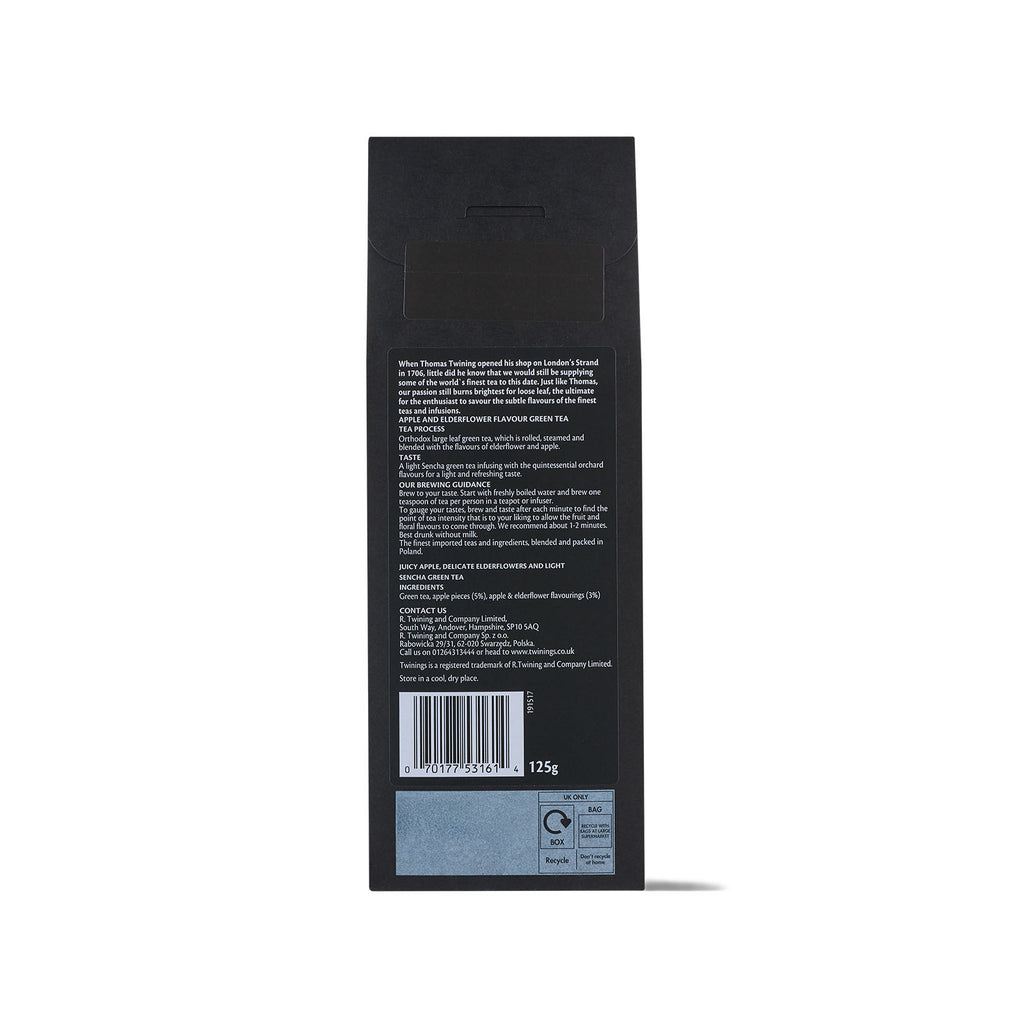 Apple & Elderflower Flavour Green Tea - 125g Loose Leaf Tea