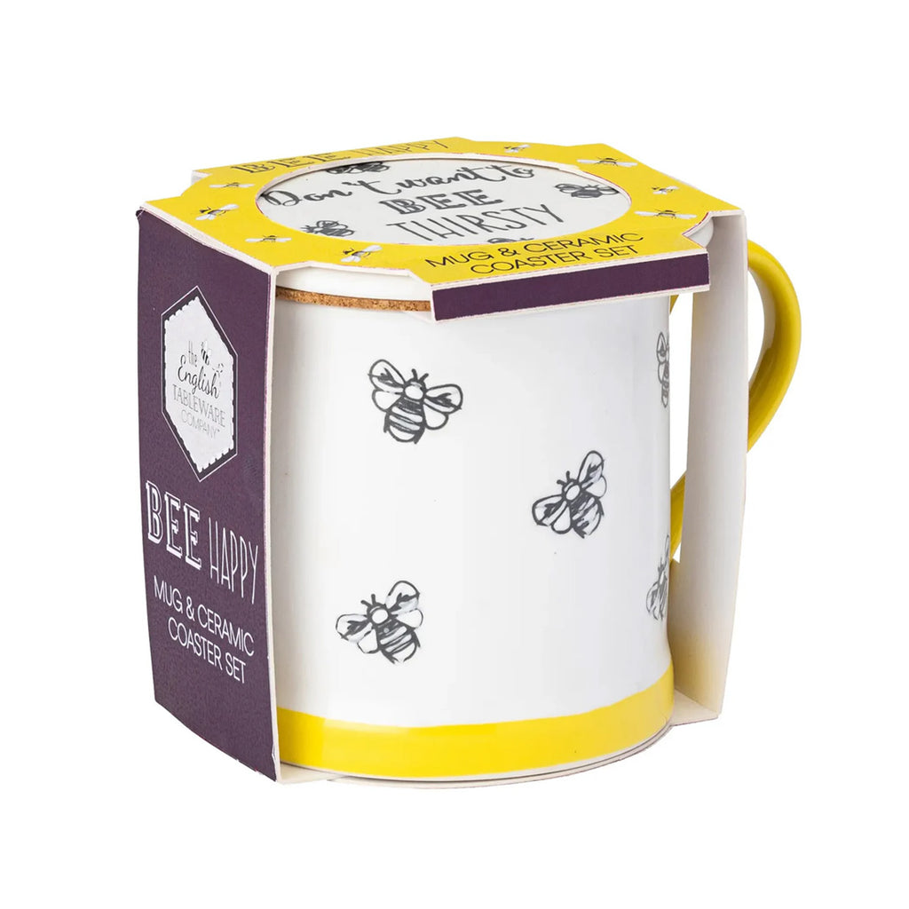 The English Tableware Company Bee Happy Mug & Coaster Set