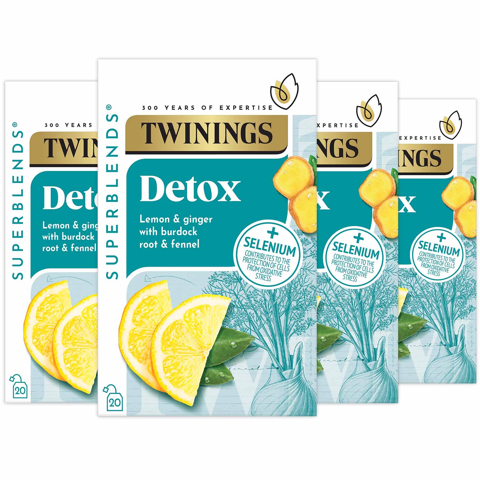 Superblends Defence Tea Lemon & Ginger with Fennel - 4 x 20