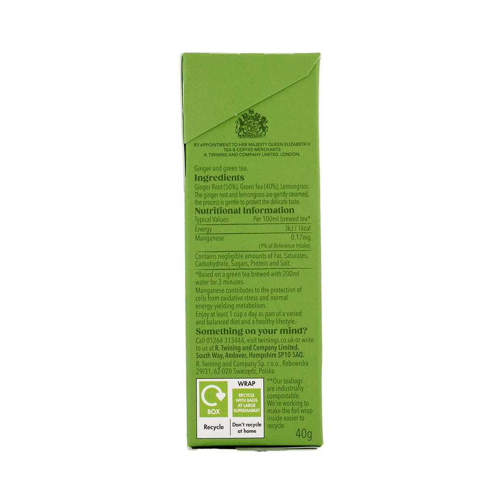 Green Tea & Ginger - 20 Tea Bags