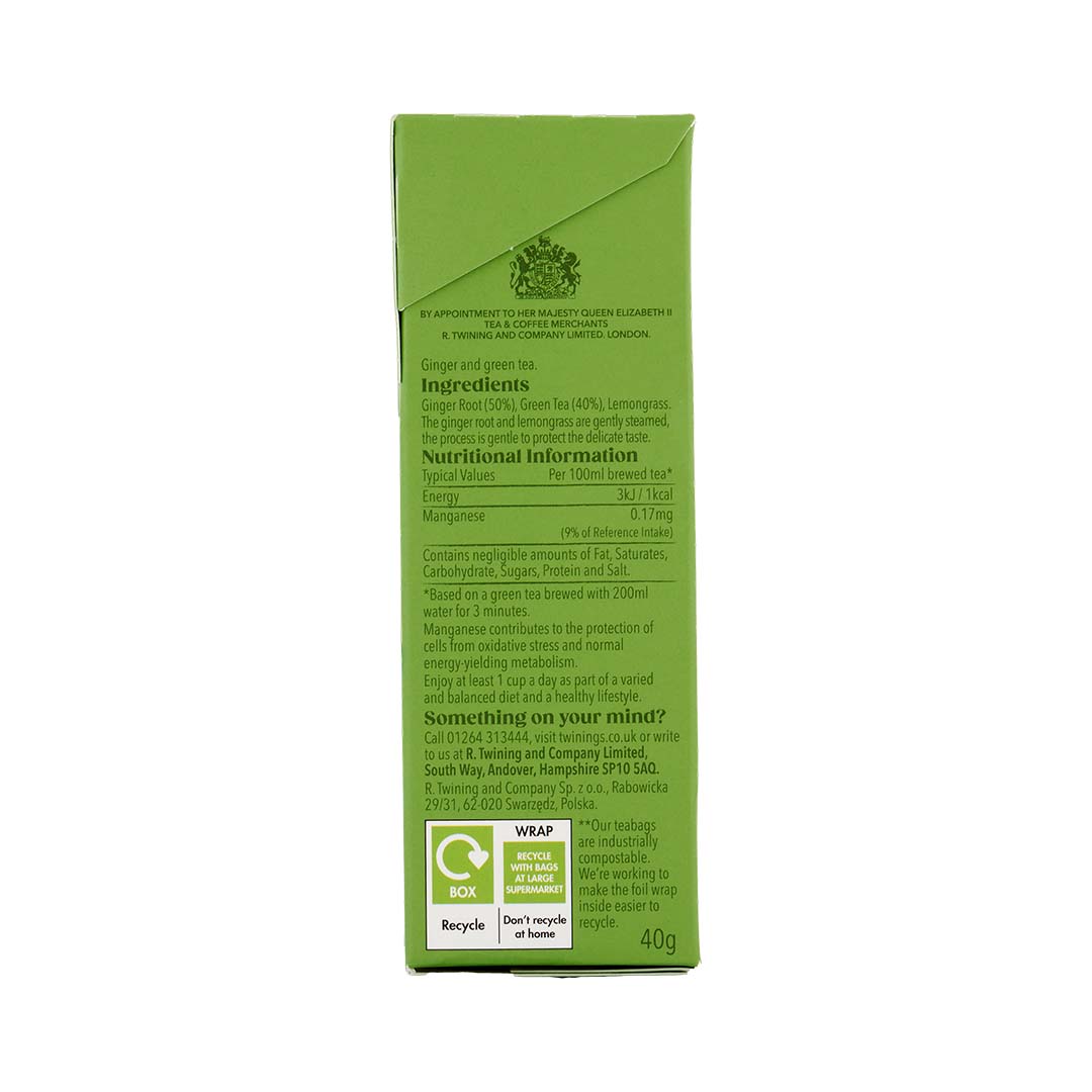 Green Tea & Ginger - 20 Tea Bags