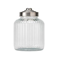 Large Ribbed Glass Jar - Empty