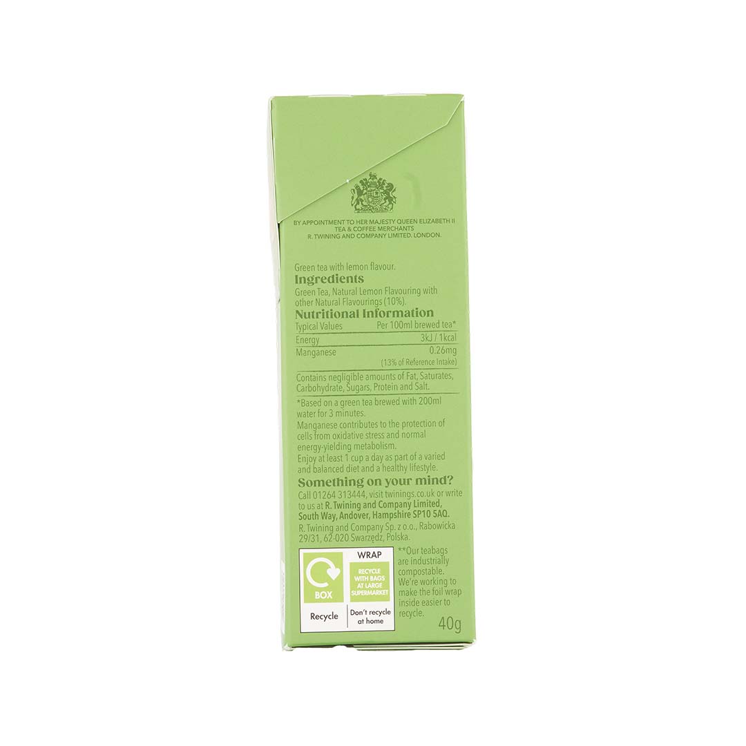 Green Tea & Lemon - 20 Tea Bags