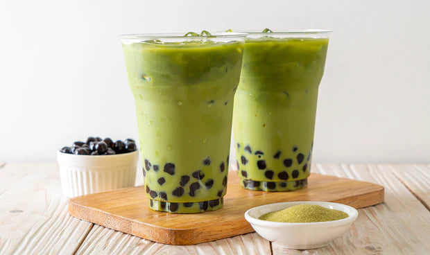 Low-Sugar Matcha Bubble Tea