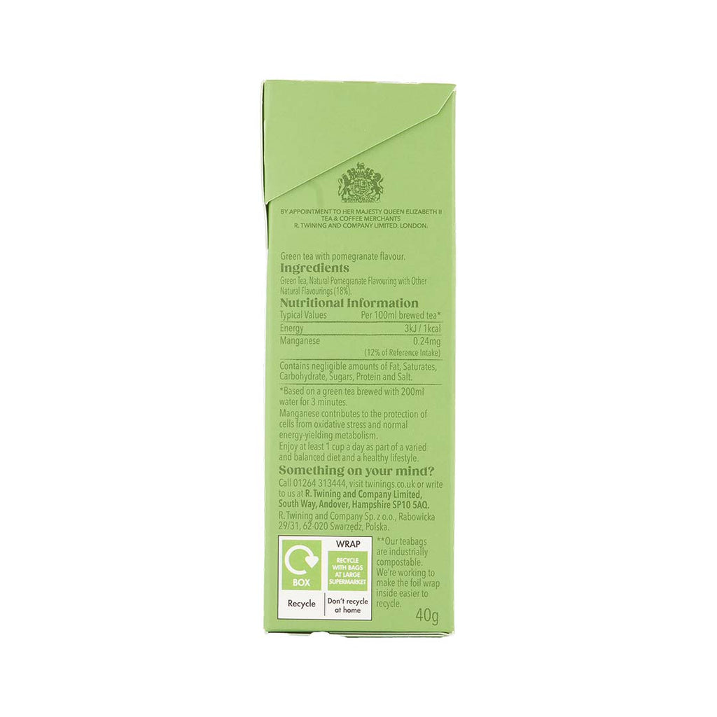 Green Tea & Pomegranate - 20 Tea Bags