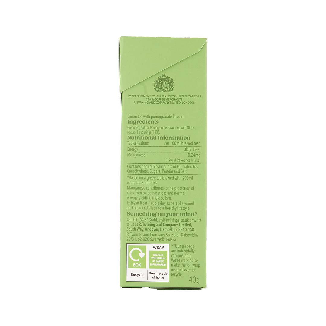 Green Tea & Pomegranate - 20 Tea Bags