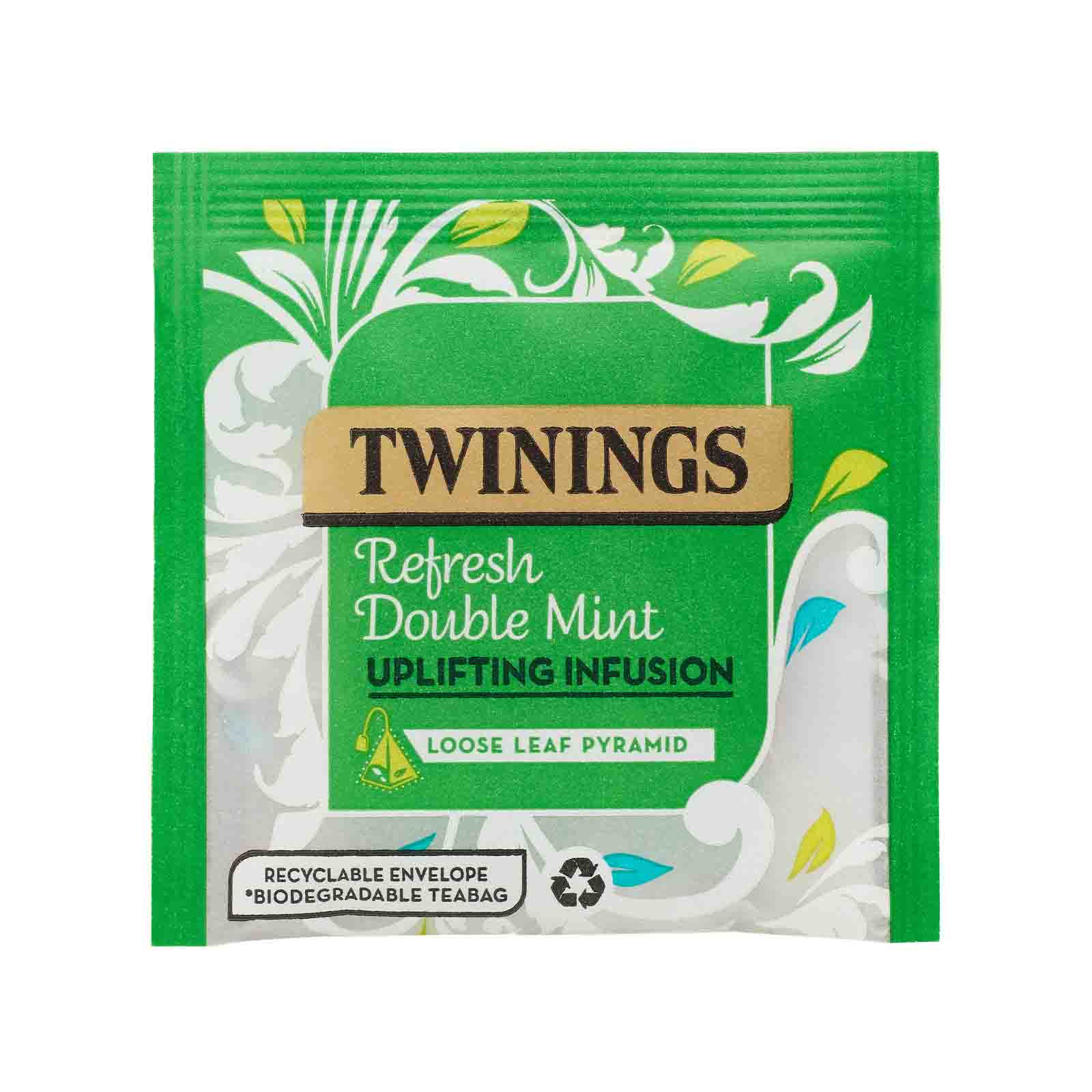 Refresh Double Mint - 15 Pyramid Bags (Individually Wrapped)