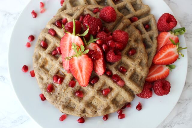 Vegan Raspberry Waffles