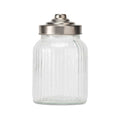 Small Ribbed Glass Jar - Empty