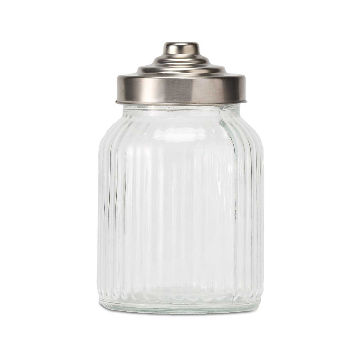 Twinings Small Ribbed Glass Jar - Empty