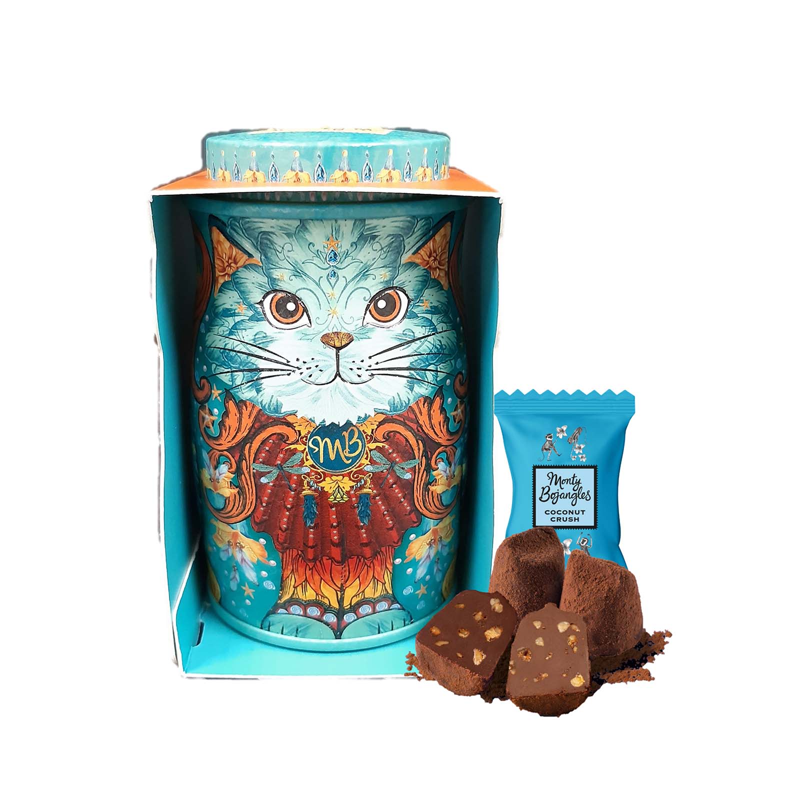 Monty Bojangles Mini Spirit Blue Coconut Crush Truffles Kit Tin