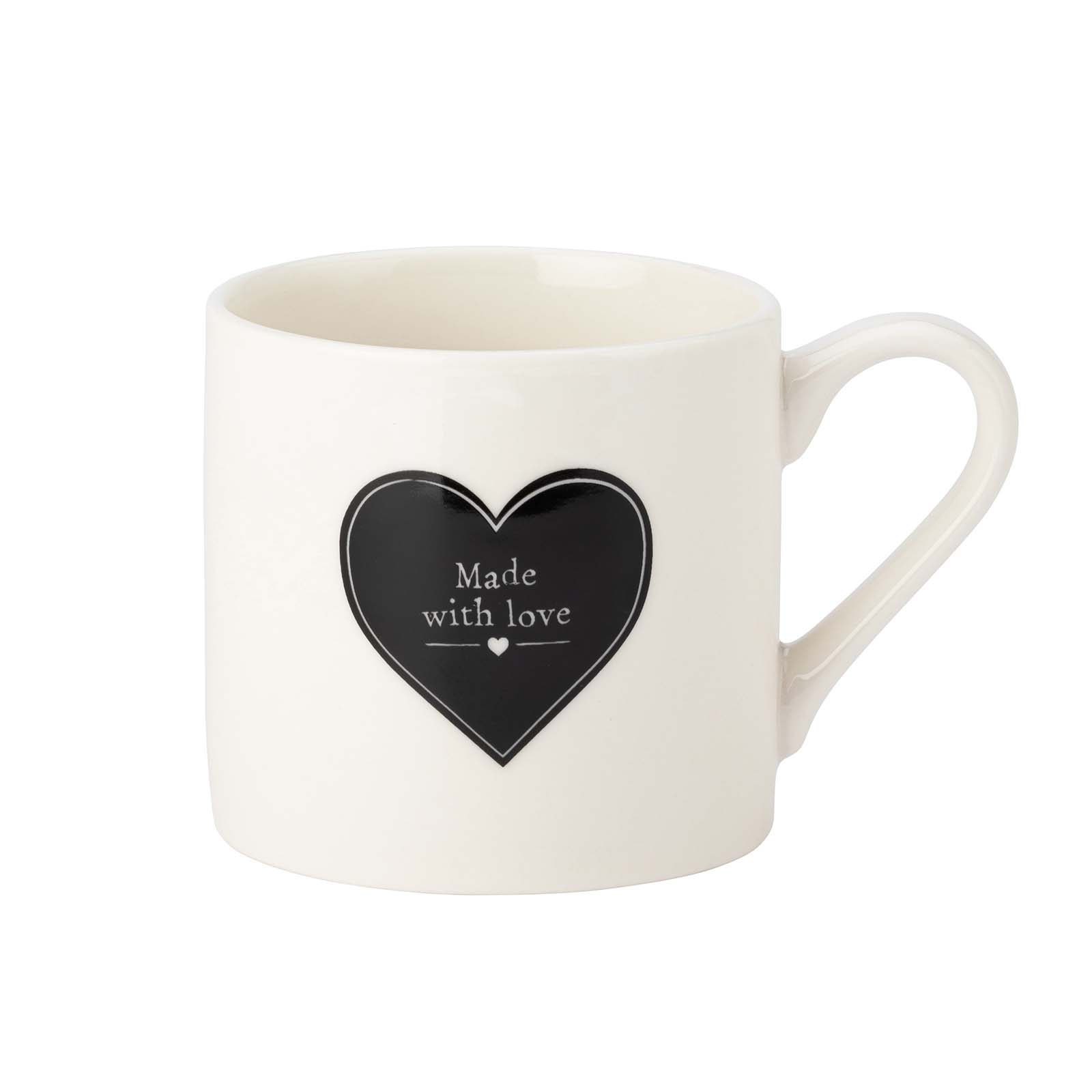 The English Tableware Company Made with Love Mug - Black Heart