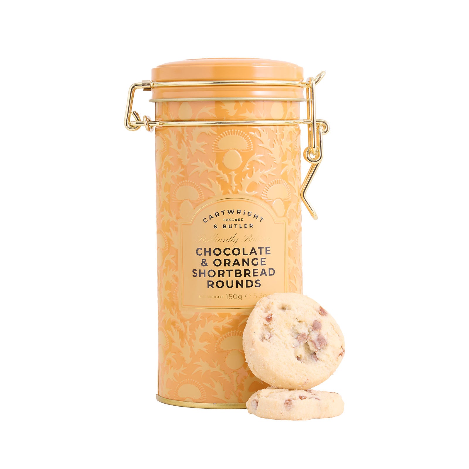 Cartwright & Butler Chocolate & Orange Shortbread Rounds in Tin