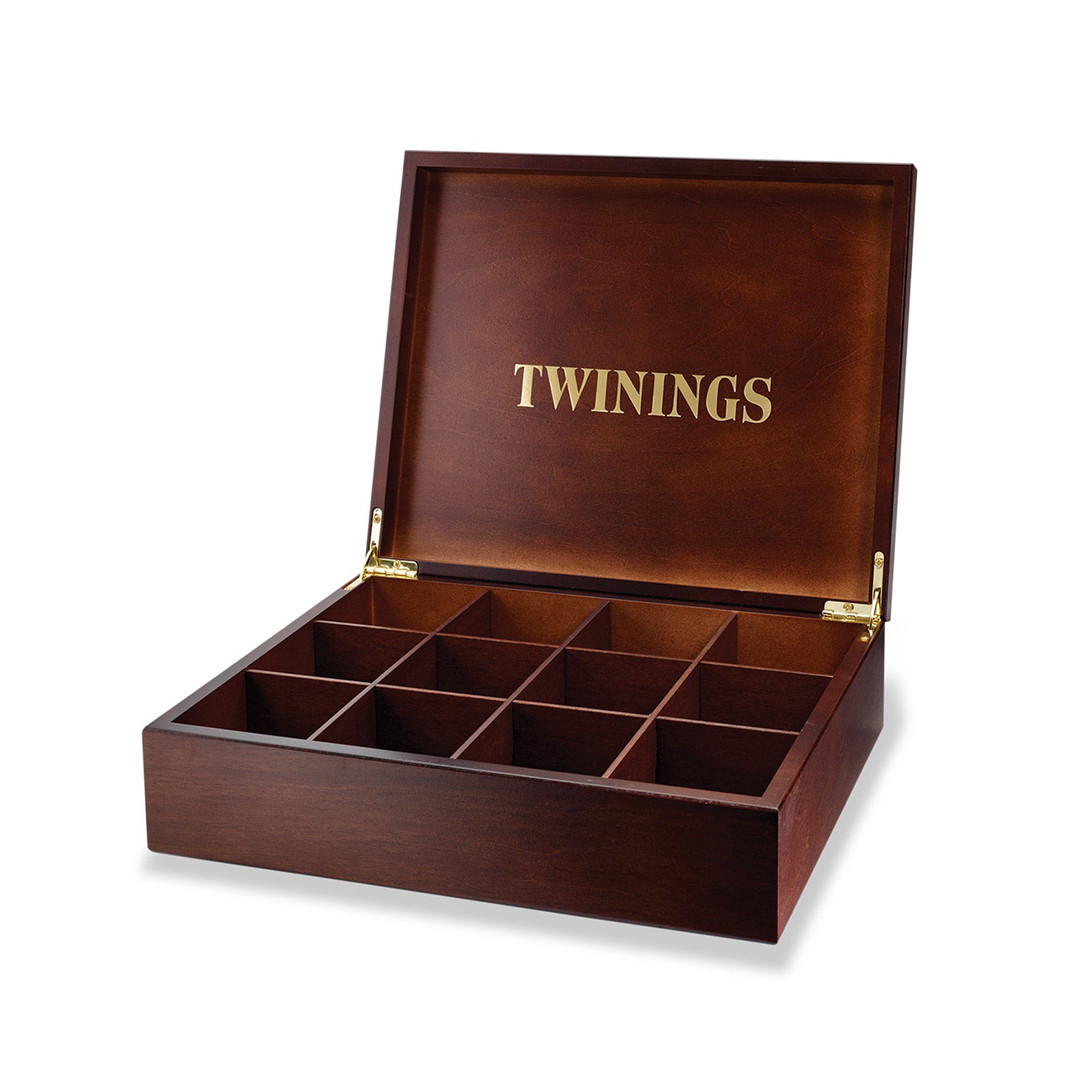 Deluxe Wooden Tea Box 12 Compartment Empty