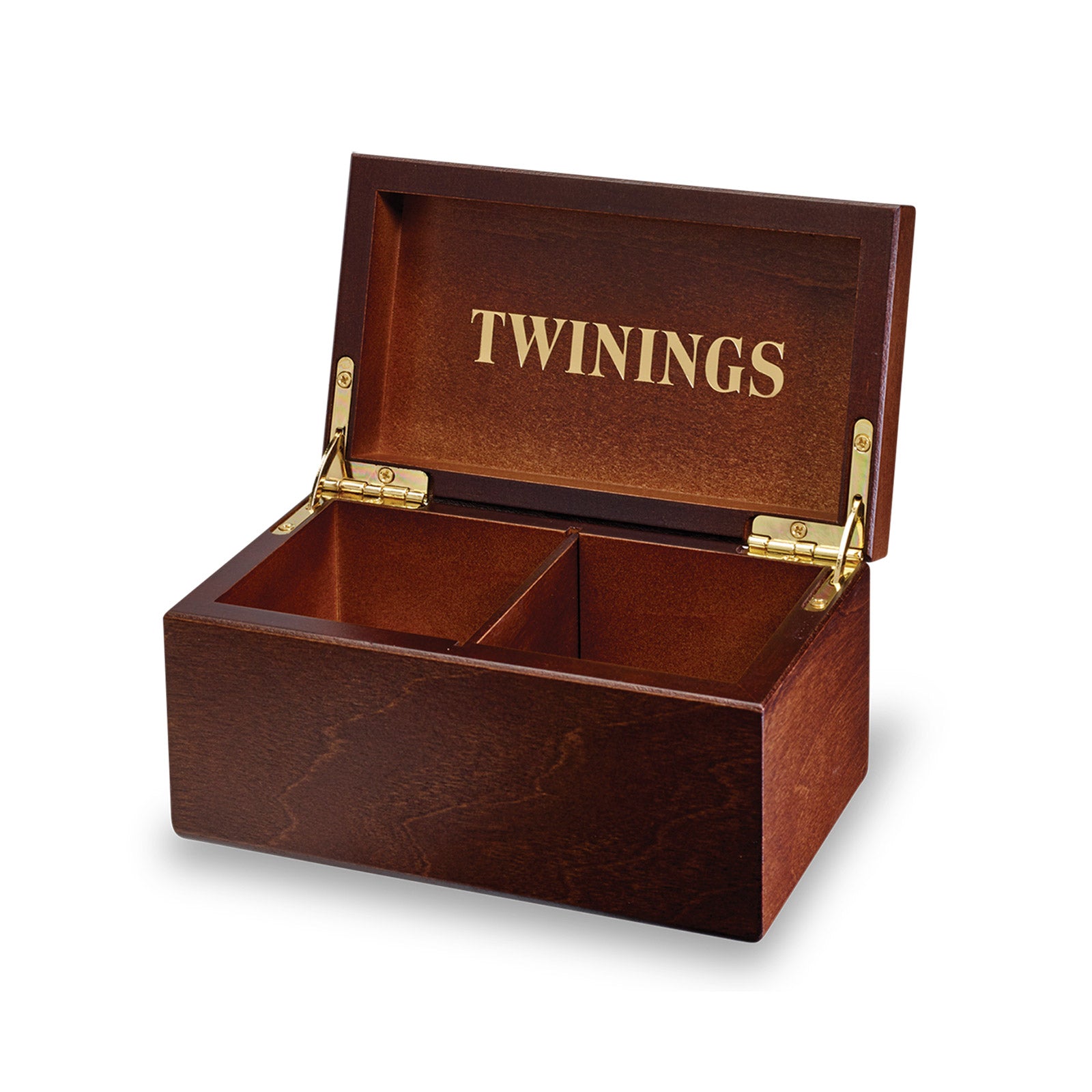 Deluxe Wooden Tea Box 2 Compartment Empty