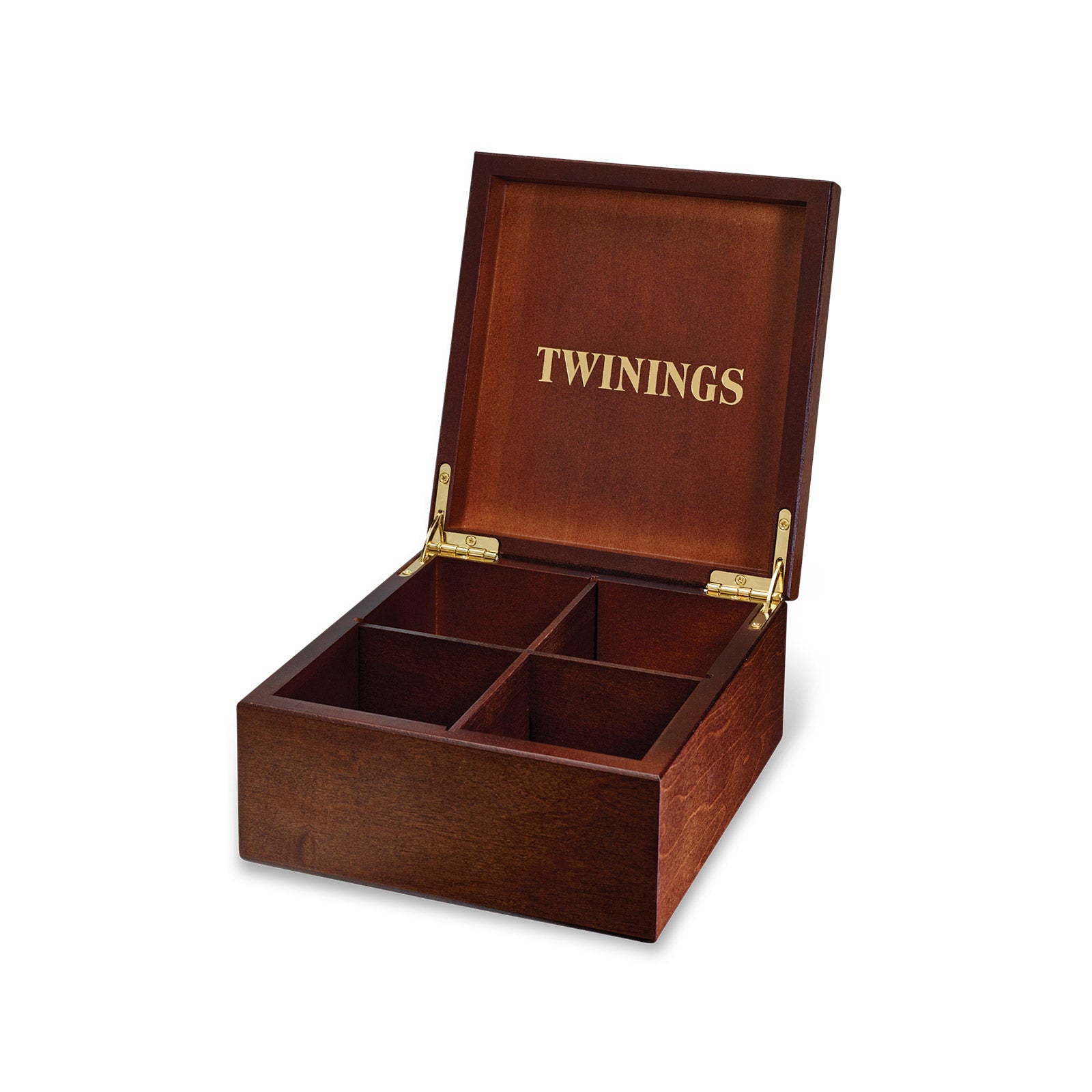 Deluxe Wooden Tea Box 4 Compartment Empty