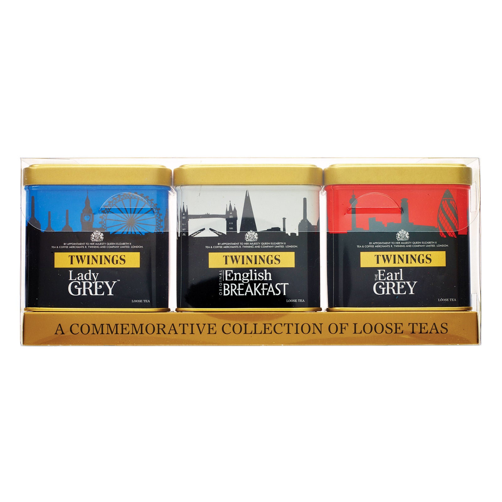 London Skyline Red Blue Caddies 3 x Loose Tea