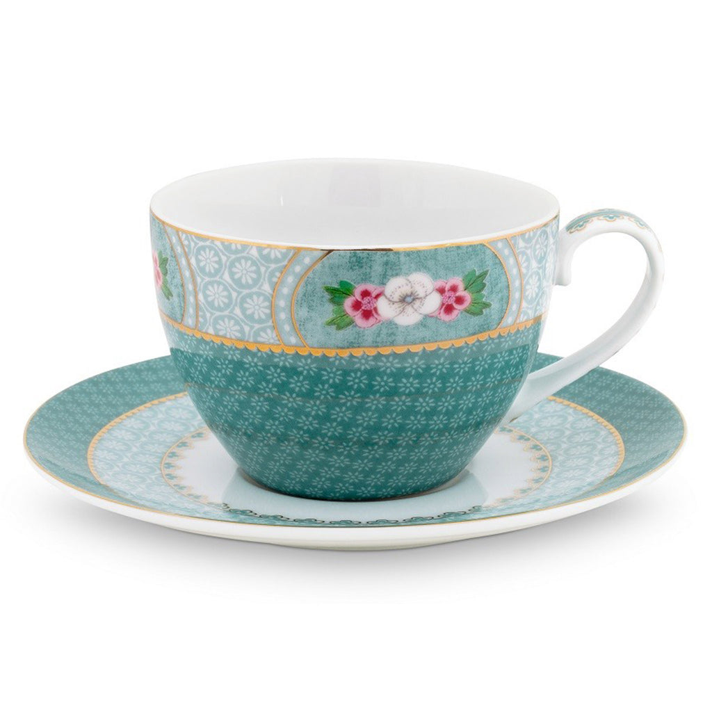 Pip Studio Blushing Birds Cup & Saucer - Green