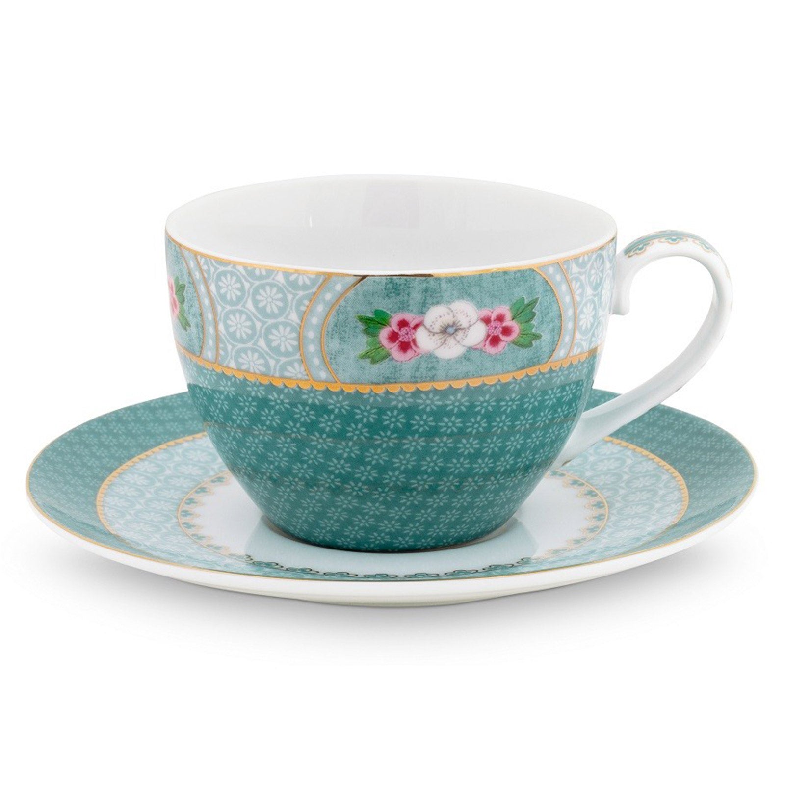 Pip Studio Blushing Birds Cup & Saucer - Green