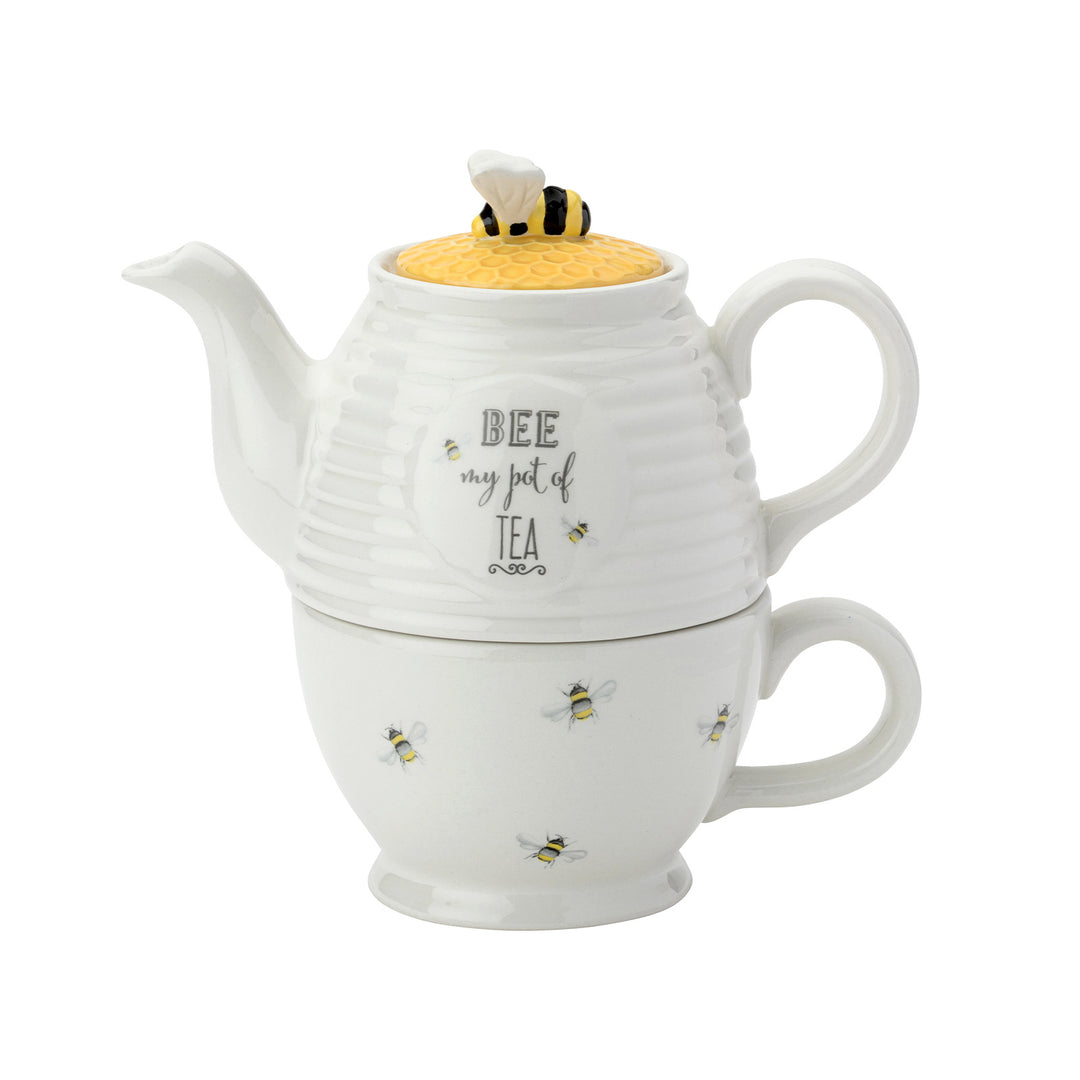The English Tableware Company Bee Happy Tea for One White Twinings