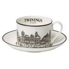 Twinings 216 Strand Teacup & Saucer - Black Design