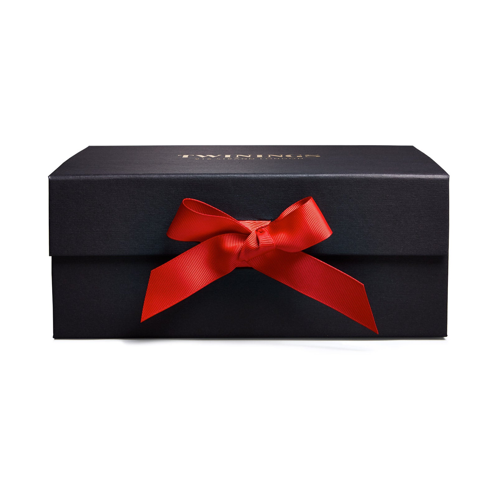 Twinings Small Black Gift Box with Red Ribbon - Empty