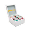 Twinings White Wooden Tea Box - 4 Compartment Filled