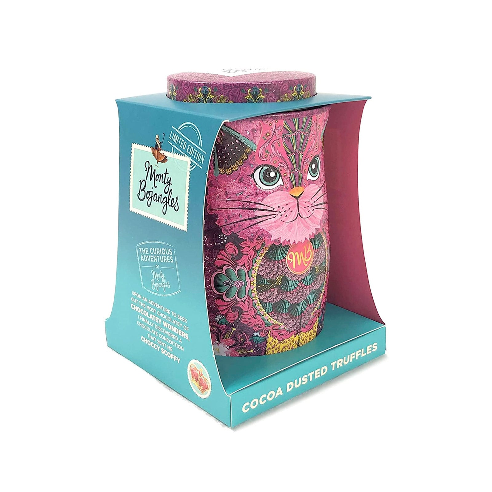 Monty Bojangles Persian Pink Choccy Scoffy Truffles Cat Tin Twinings