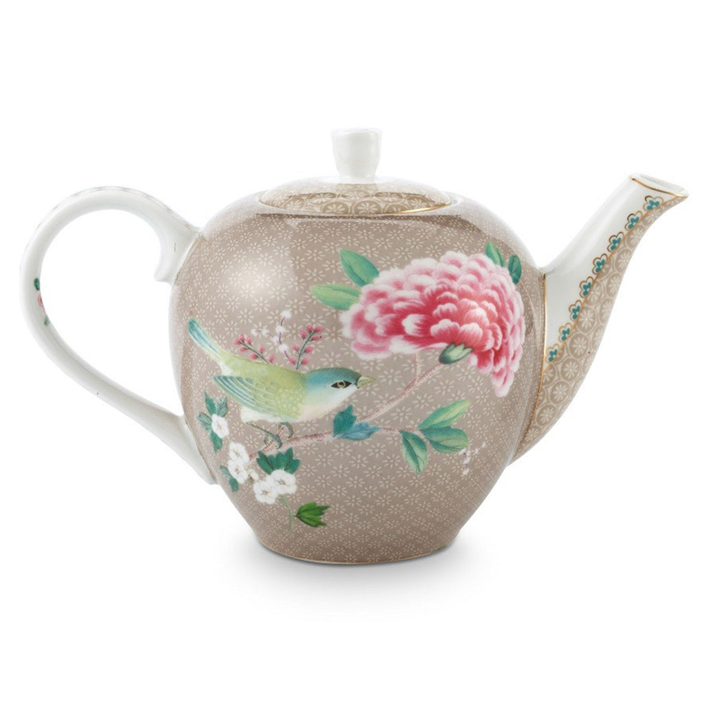 Pip Studio Blushing Birds Large 1.6L Teapot - Khaki
