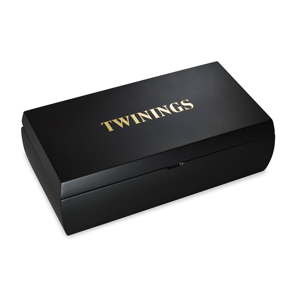 Twinings Black Wooden Tea Box - 8 Compartment Empty