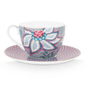 Pip Studio Flower Festival Cup & Saucer - Light Blue