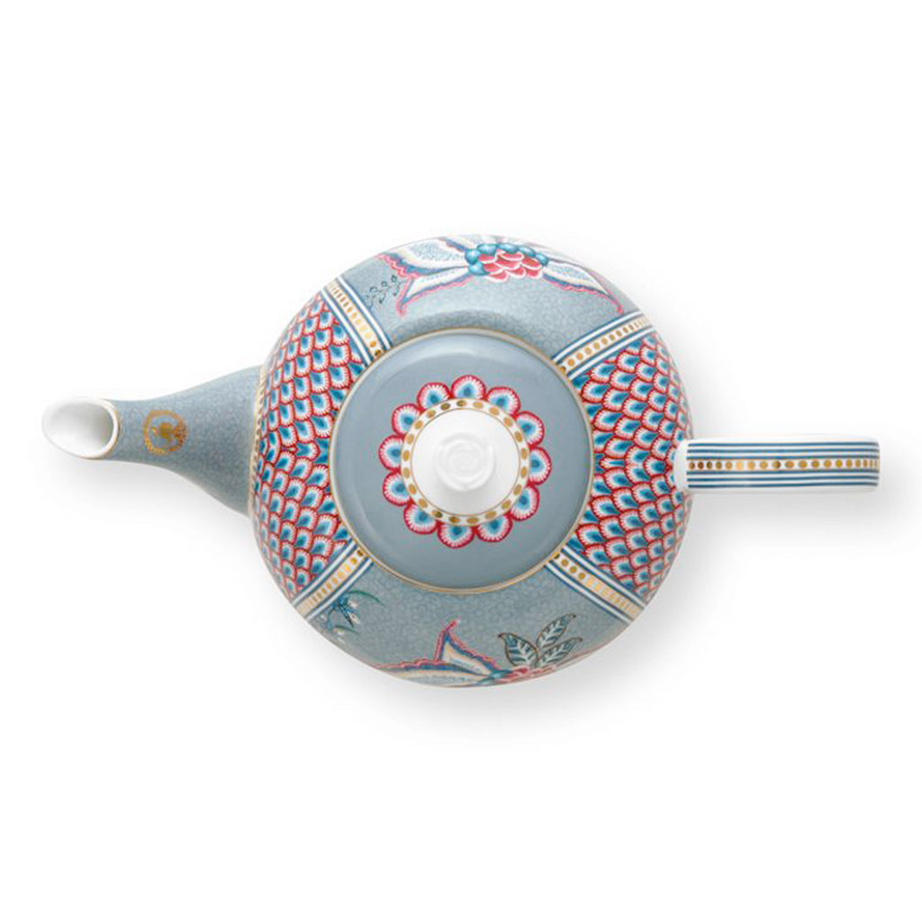 Pip Studio Flower Festival Large 1.6L Teapot - Light Blue