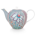 Pip Studio Flower Festival Large 1.6L Teapot - Light Blue